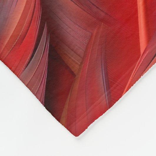 Moderne rote Federn Fleecedecke (Ecke)