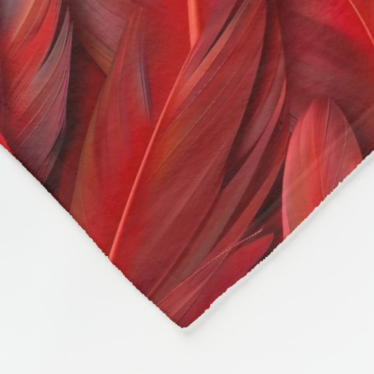 Moderne rote Federn Fleecedecke (Ecke)