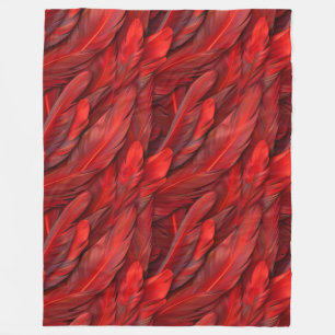 Moderne rote Federn Fleecedecke