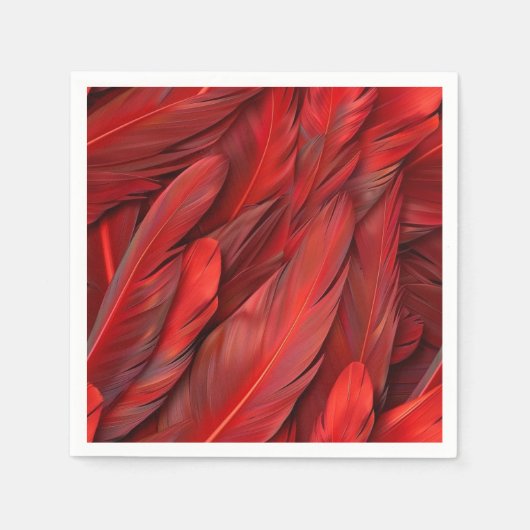 Moderne rote Federn Serviette (Vorderseite)