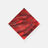 Moderne rote Federn Serviette (Ecke)