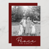 moderne rote Ferienkarte "Weltfrieden" Feiertagskarte (Vorne/Hinten)