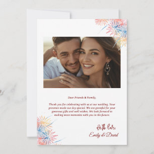 Moderne rote Foto-Hochzeit-Dankeskarten mit Notiz Einladung