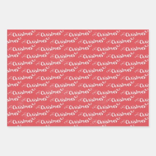 Moderne rote frohe Weihnachten Geschenkpapier Set (Vorderseite 3)