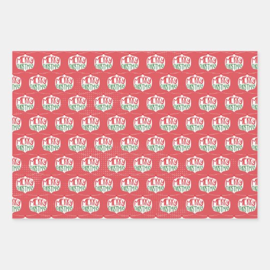 Moderne rote frohe Weihnachten Geschenkpapier Set (Vorderseite)