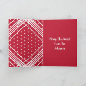 Moderne rote frohe Weihnachten | Name Ihrer Famili (Innenseite)