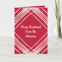 Moderne rote frohe Weihnachten | Name Ihrer Famili