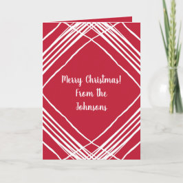 Moderne rote frohe Weihnachten | Name Ihrer Famili