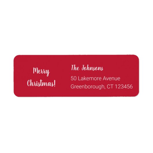 Moderne Rote Frohe Weihnachtsfeier Rücksendeadress (Vorne)