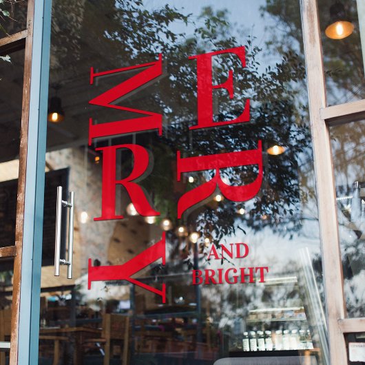 Moderne rote, fröhliche und helle Ferien Fensteraufkleber