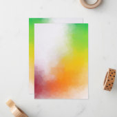 Moderne rote gelbe Orange Green Custom Colorate Mitteilungskarte (Vorderseite/Rückseite Beispiel)