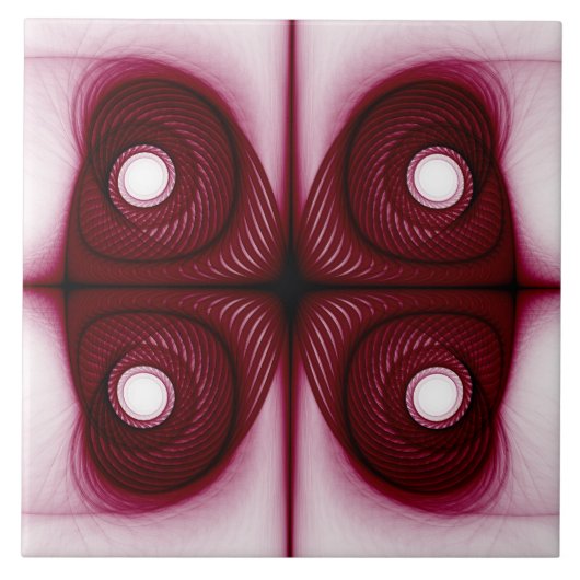 Moderne rote geometrische Struktur Fliese (Vorderseite)