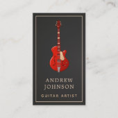 Moderne rote Gitarrenmusik Unterricht Musiker Rahm Visitenkarte (Vorderseite)