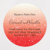Moderne rote Glitzer-Kerzen-Labels Etiketten (Design 2)