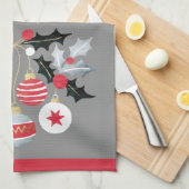 Moderne rote Gold- und Silberschmuck Grau Geschirrtuch (Viertel Falte)