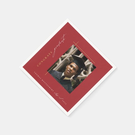 Moderne Rote Graduierungspartei Serviette (Ecke)