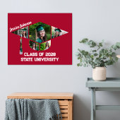 Moderne rote Graduierungstafel Form FotoCollage Poster