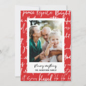 Moderne rote Grafiktypografie Weihnachten 1 Foto (Vorderseite)