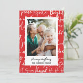 Moderne rote Grafiktypografie Weihnachten 1 Foto (Stehend Vorderseite)