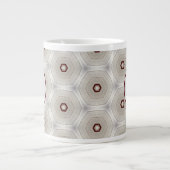 Moderne rote graue Kreise Jumbo-Tasse (Vorderseite)