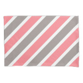 Moderne rote graue Streifen Kissenbezug (Vorderseite-Links)