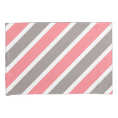 Moderne rote graue Streifen Kissenbezug (Vorderseite-Rechts)