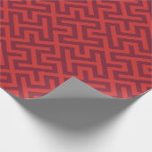 Moderne rote griechische Hauptgeometrie-Muster mon Geschenkpapier (Ecke)
