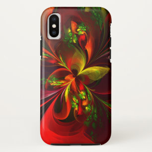 Moderne rote grüne florale abstrakte Kunst Muster Case-Mate iPhone Hülle