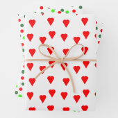 Moderne rote grüne Punkte hören Weihnachten Geschenkpapier Set (Beispiel)