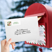 Moderne rote grüne Weihnachtsgeschenk-Rücksendeadr