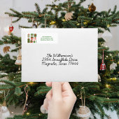 Moderne rote grüne Weihnachtsgeschenk-Rücksendeadr