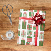 Moderne rote grüne Weihnachtsgeschenkverpackung Mu Geschenkpapier