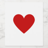 Moderne rote Herz einfache Liebe Chic Minimalistis Weinetikett (Einzelnes Label)