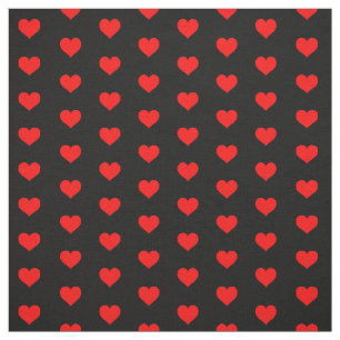 Moderne rote Herzen auf schwarzem valentinischem M Stoff