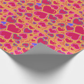 Moderne rote Herzen Geschenkpapier (Ecke)