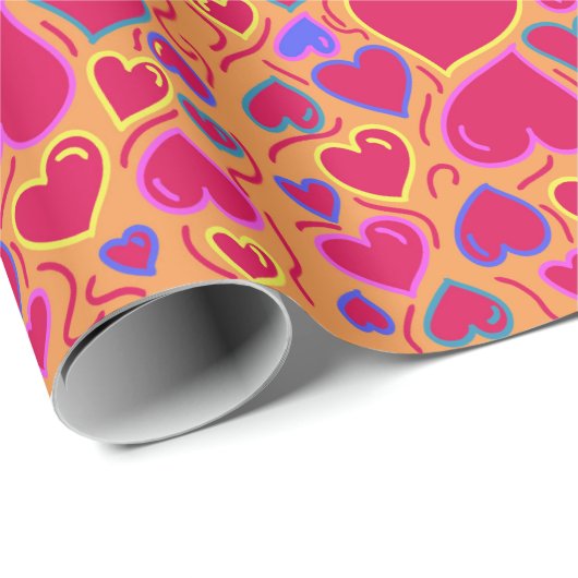 Moderne rote Herzen Geschenkpapier (Rolleneckpunkt)