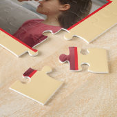 Moderne rote Herzen Geschwisterfoto Collage Puzzle (Seite)