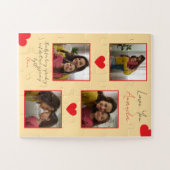 Moderne rote Herzen Geschwisterfoto Collage Puzzle (Horizontal)