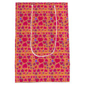 Moderne rote Herzen Mittlere Geschenktüte (Rückseite)