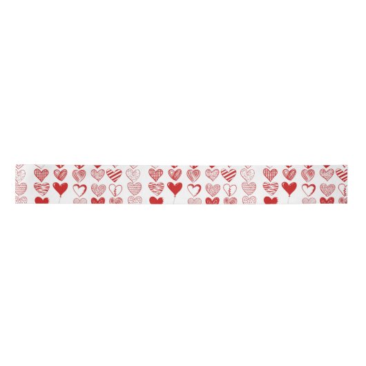 Moderne rote Herzen Satinband (Vorderseite)