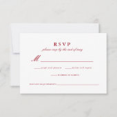 Moderne rote Hochzeitskarte RSVP Karte (Vorderseite)