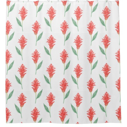 Moderne rote Ingwer-Aquarell Duschvorhang (Vorderseite)