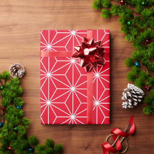 Moderne rote japanische geometrische Muster Geschenkpapier
