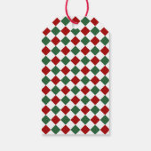 Moderne Rote Karo Frohe Weihnachten Geschenkanhänger (Rückseite)