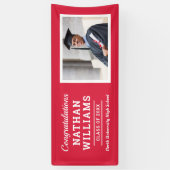 Moderne Rote Klasse 2025 Custom Abschluss Foto Banner (Vertikal)