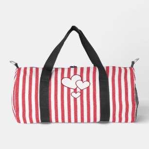 Moderne rote Kreidestreifen Hintergrund Dreifache  Duffle Bag