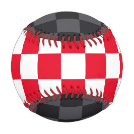Moderne rote kroatische geometrische Schachbrett Baseball