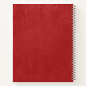 Moderne rote Kunstlederoptik Notizblock (Rückseite)