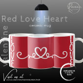 Moderne Rote Liebe Herz - Valentine Keramik Tasse