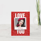 Moderne rote Liebesfoto-Valentinstag-Fotografie Feiertagskarte (Vorderseite)